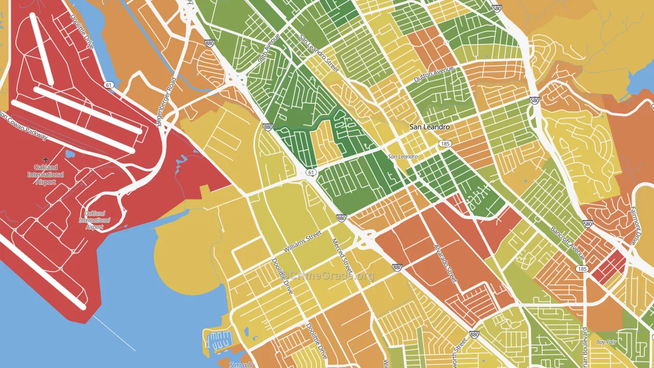 Davis Tract, San Leandro, CA Map of Arson Rates