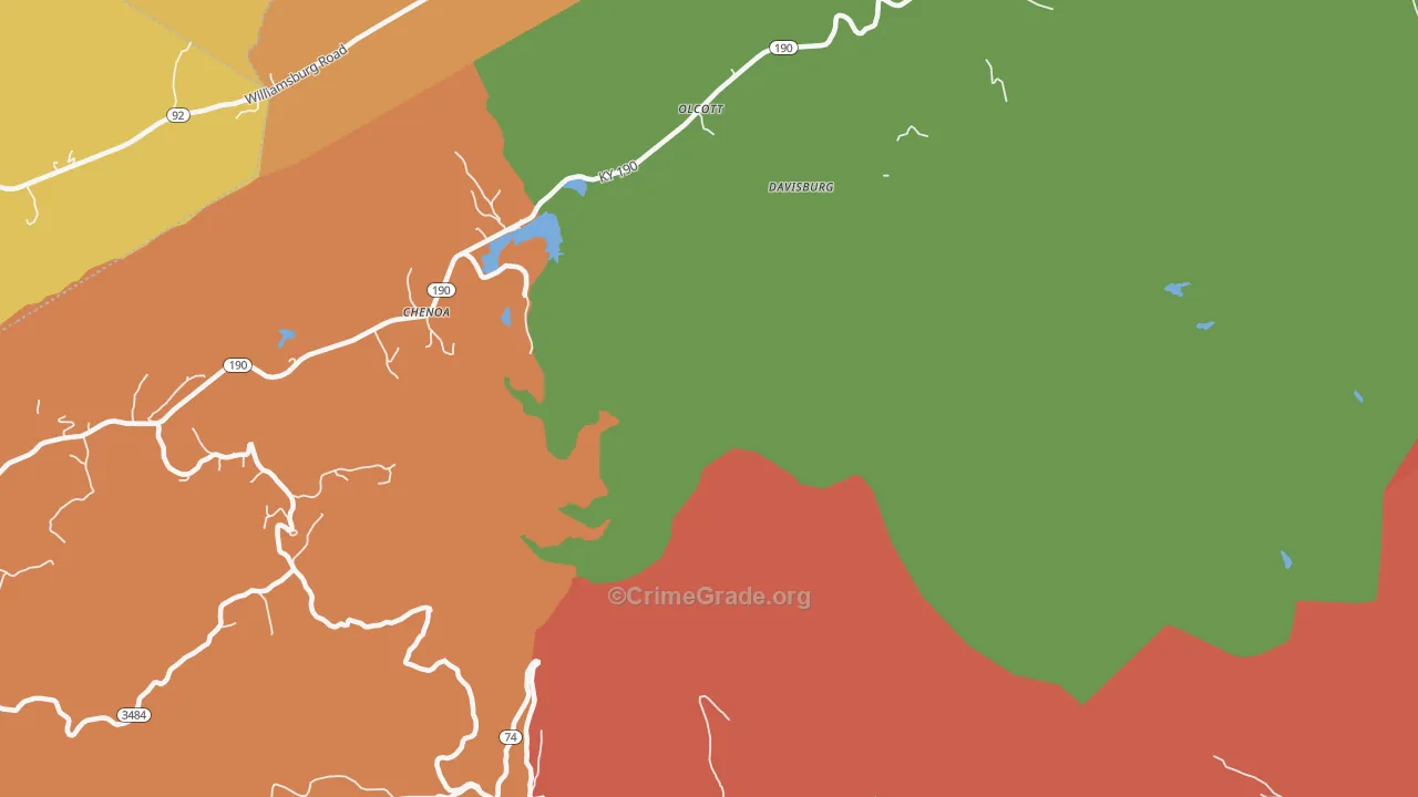 Davisburg, KY Map of Arson Rates