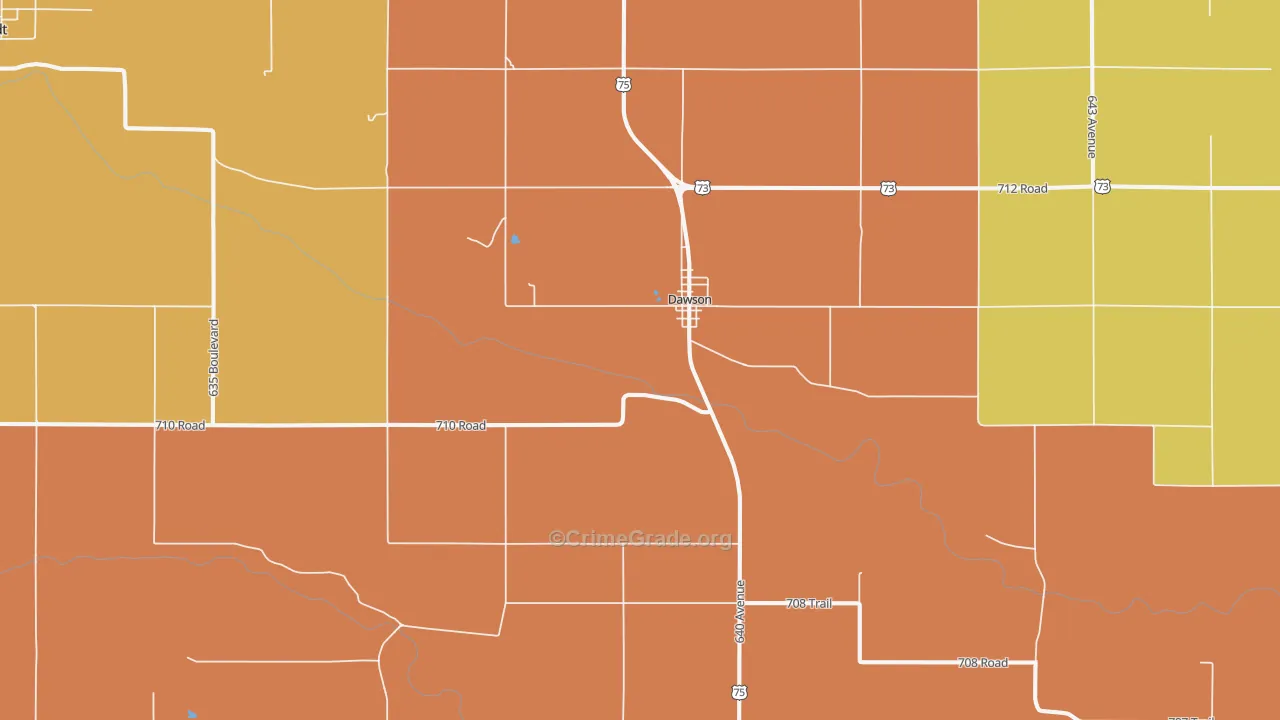 Dawson, NE Map of Arson Rates