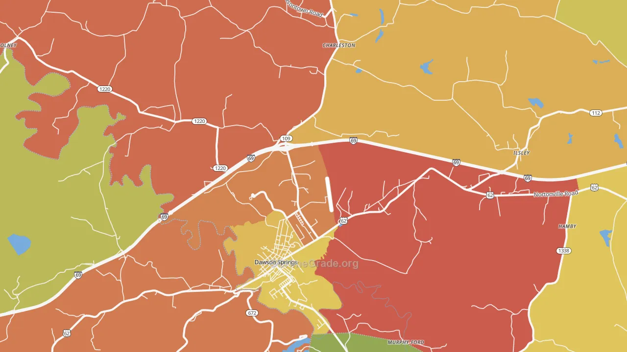 Dawson Springs, KY Map of Arson Rates