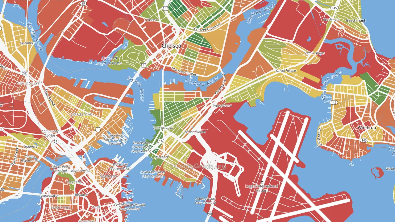Day Square, Boston, MA Map of Arson Rates