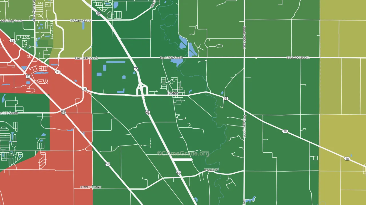 Dayton, IN Map of Arson Rates