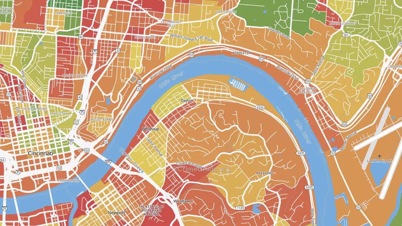 Dayton, KY Map of Arson Rates