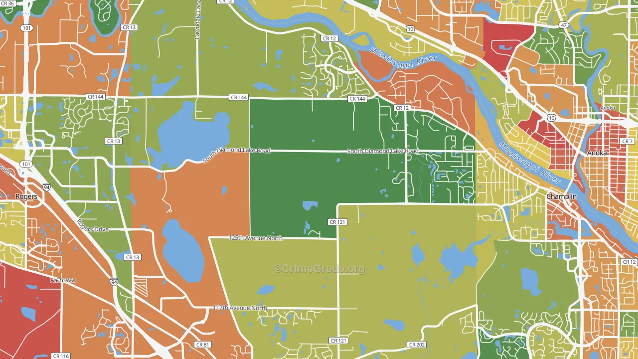 Dayton, MN Map of Arson Rates