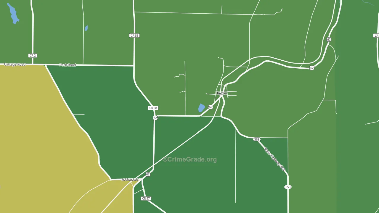Dayton, NY Map of Arson Rates