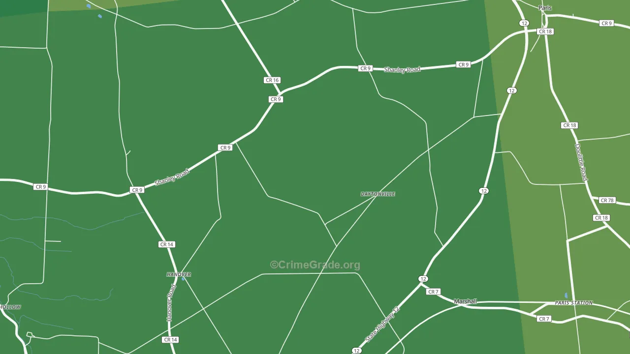 Daytonville, NY Map of Arson Rates