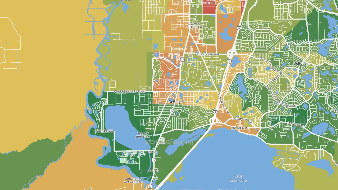 DeBary, FL Map of Arson Rates