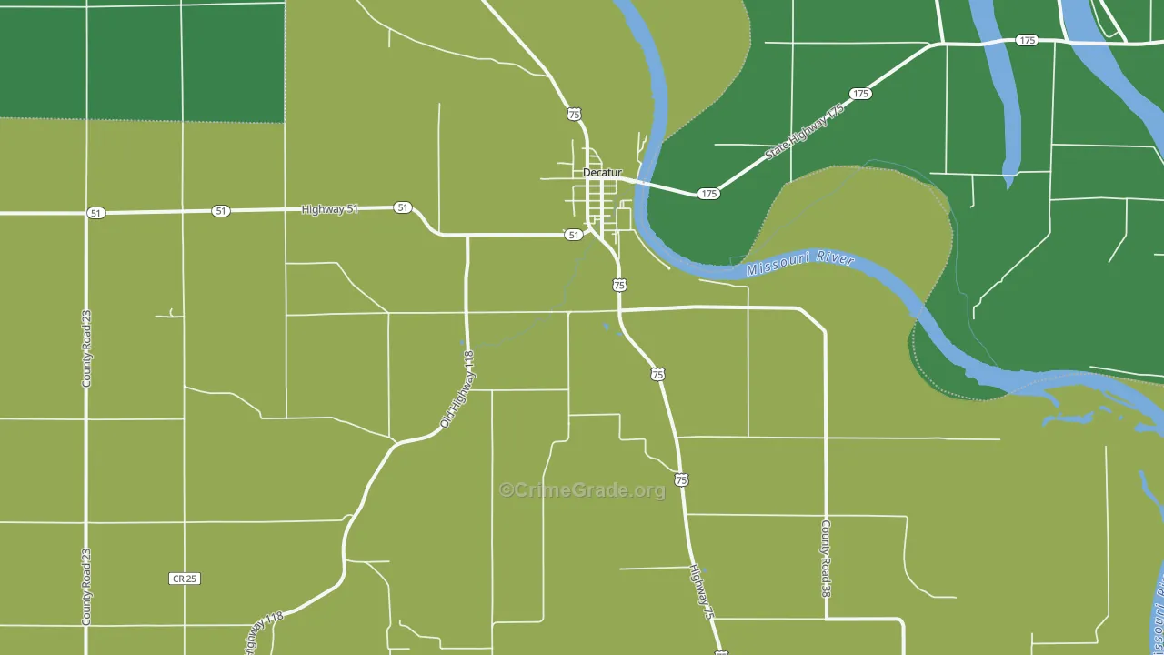 Decatur, NE Map of Arson Rates