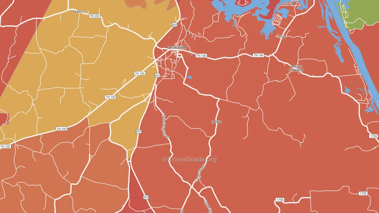 Decaturville, TN Map of Arson Rates