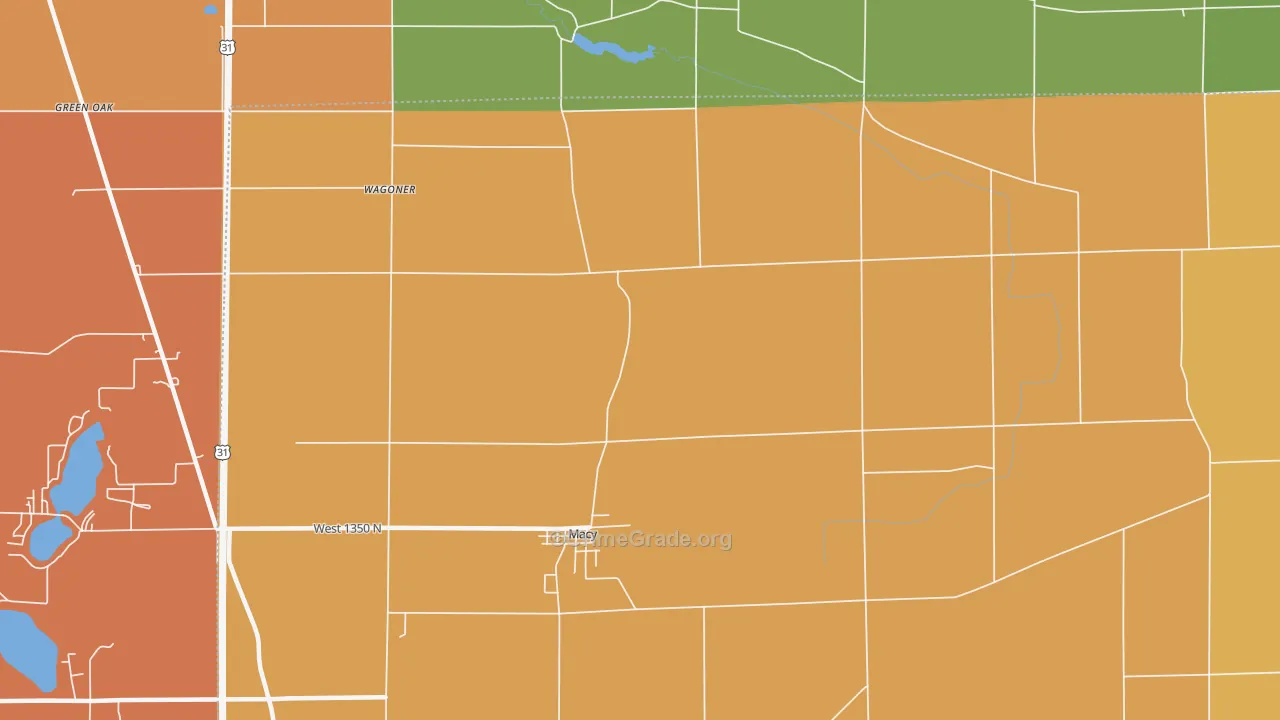 Deedsville, IN Map of Arson Rates