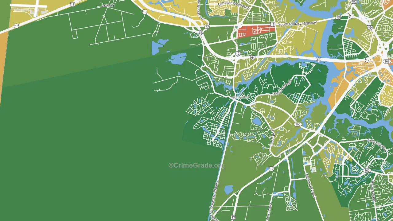 Deep Creek West, Chesapeake, VA Map of Arson Rates