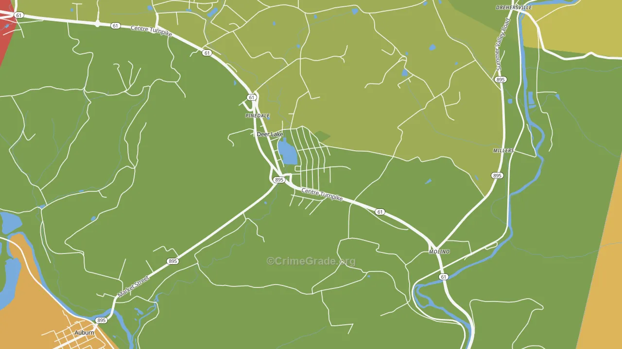 Deer Lake, PA Map of Arson Rates