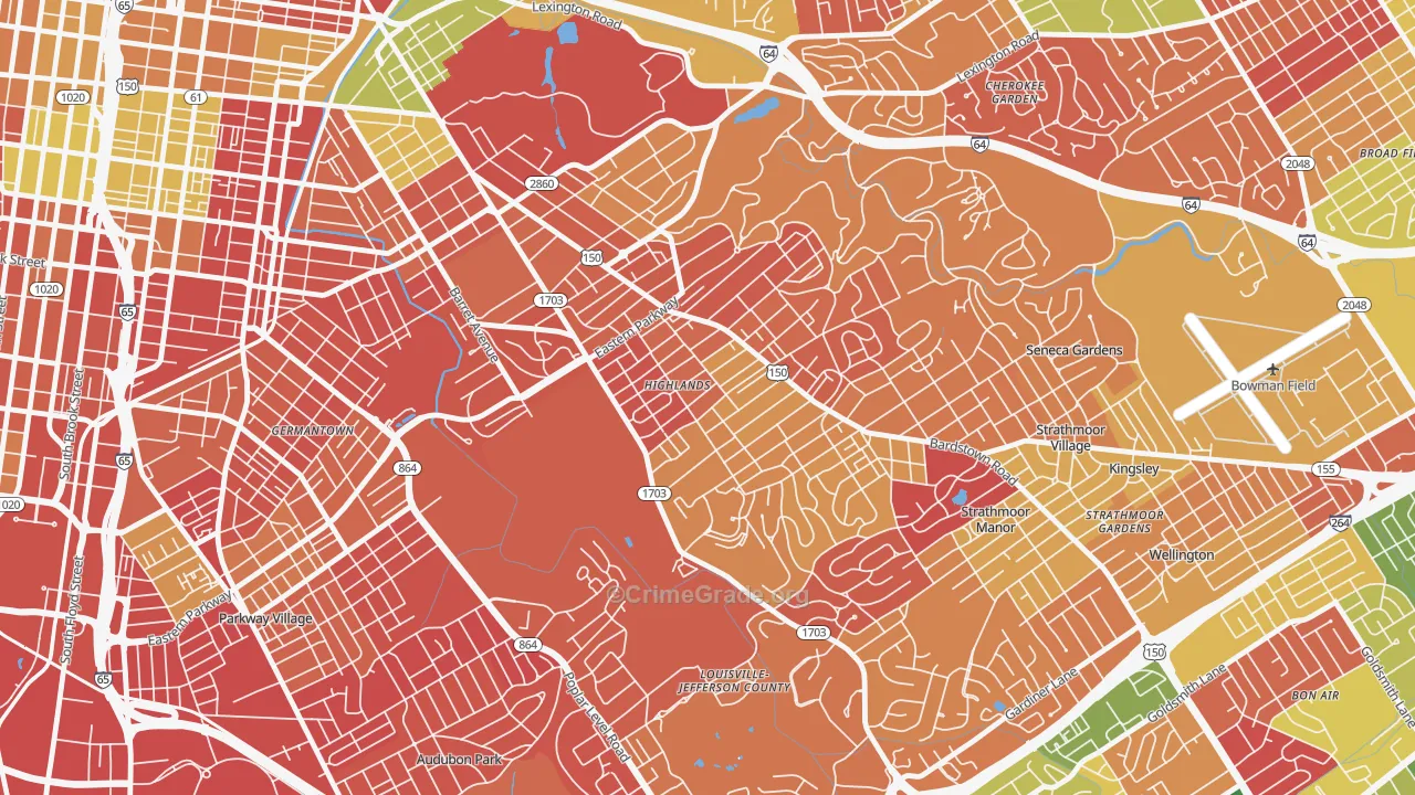 Deer Park, Louisville, KY Map of Arson Rates