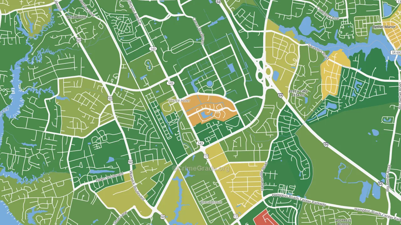 Deer Park, Newport News, VA Map of Arson Rates