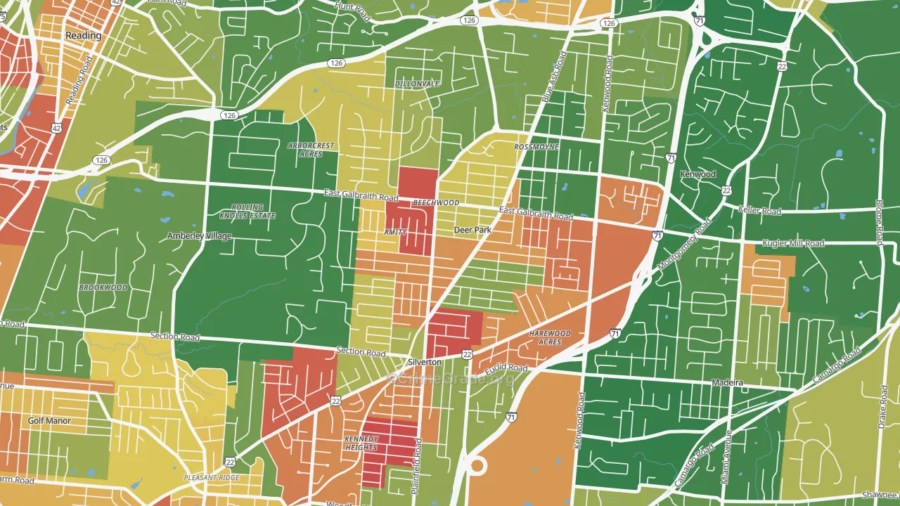Deer Park, OH Map of Arson Rates