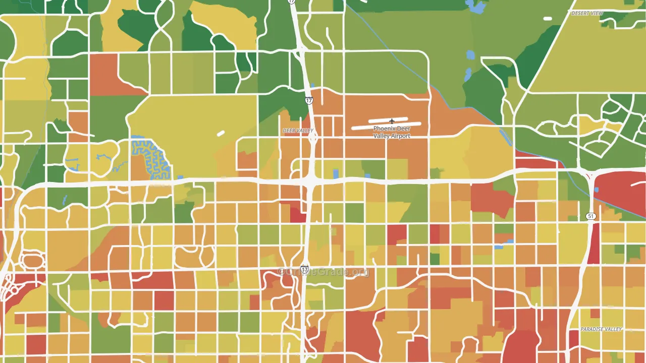Deer Valley, Phoenix, AZ Map of Arson Rates