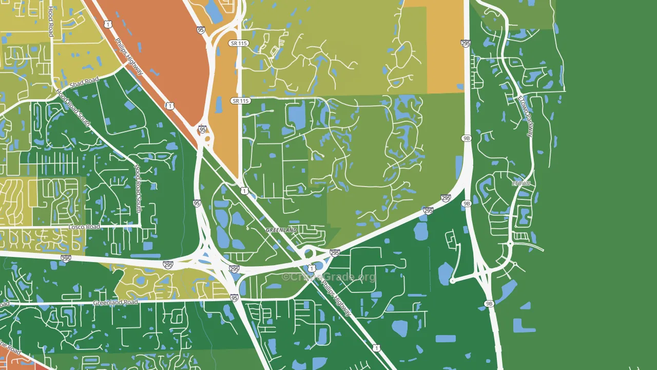 Deercreek, Jacksonville, FL Map of Arson Rates