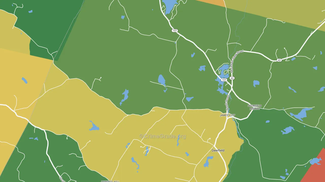 Deerfield Parade, NH Map of Arson Rates