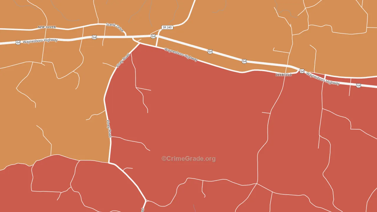 Deerfield, TN Map of Arson Rates