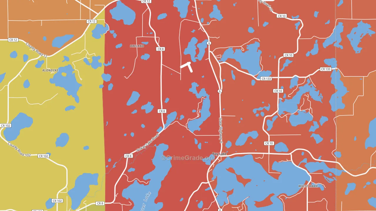 Deerwood, MN Map of Arson Rates