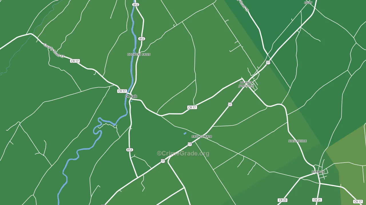 DeKalb Junction, NY Map of Arson Rates