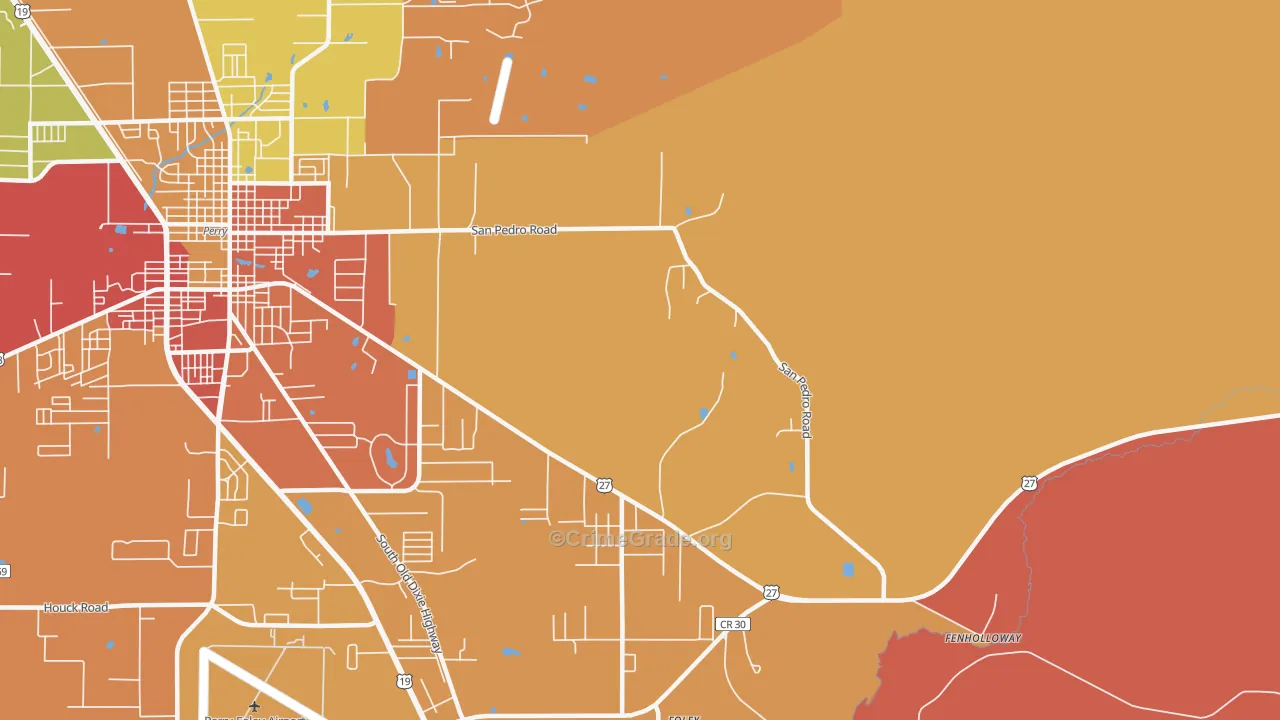 Dekle Beach, FL Map of Arson Rates