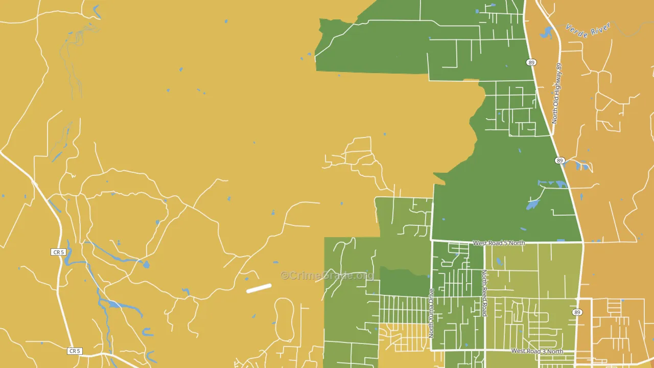 Del Rio, AZ Map of Arson Rates