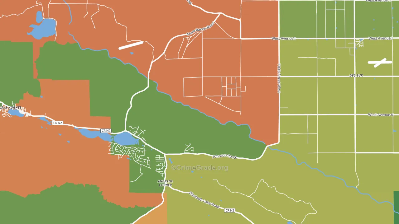 Del Sur, CA Map of Arson Rates