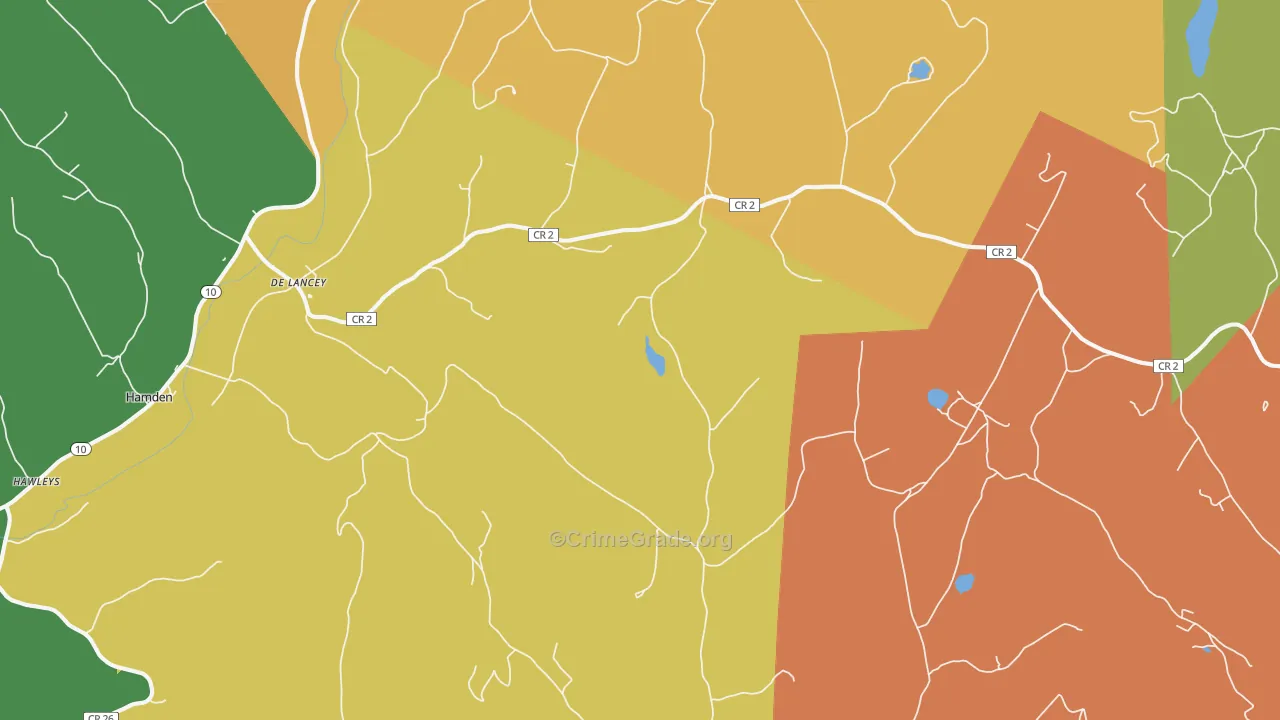 DeLancey, NY Map of Arson Rates