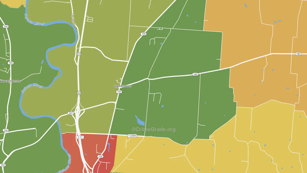 Delano, OH Map of Arson Rates