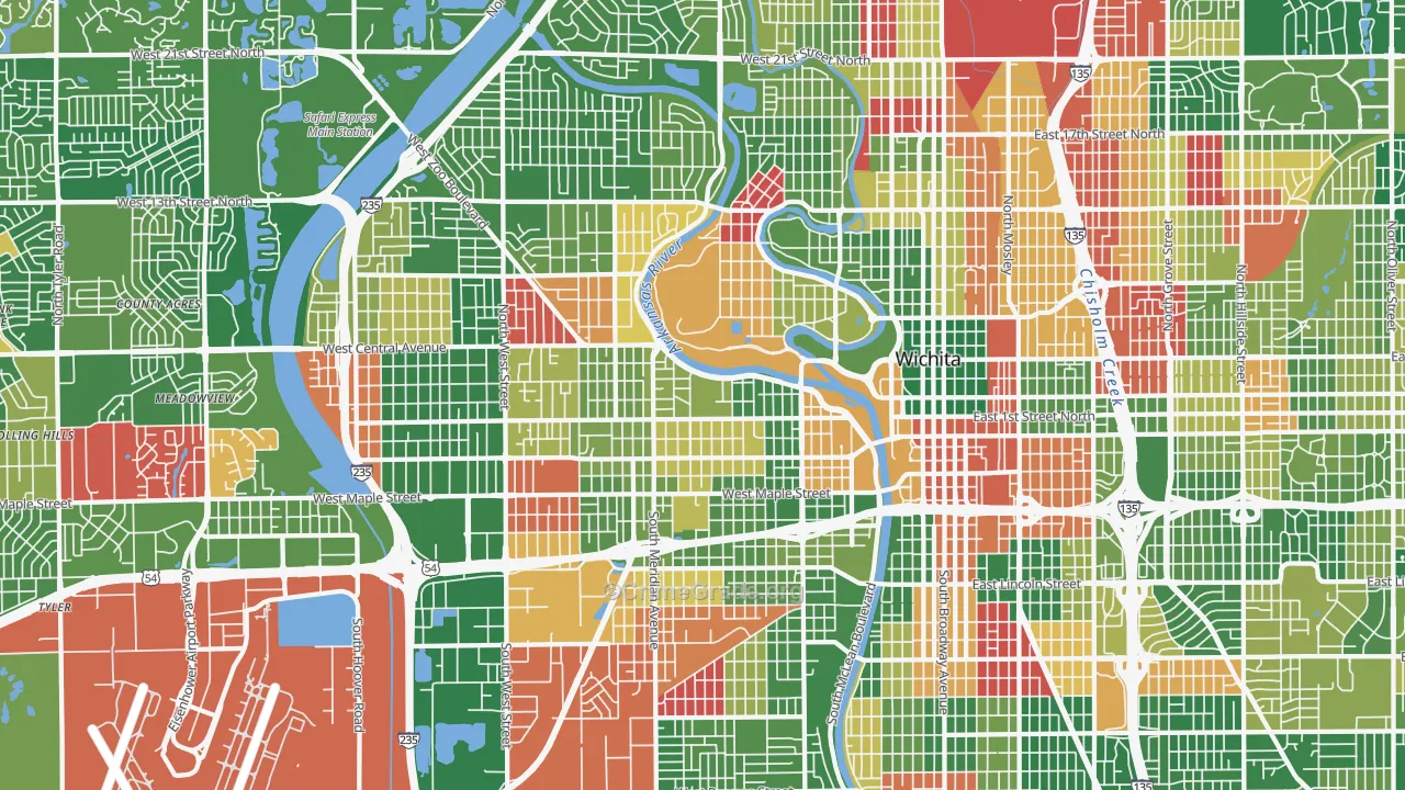 Delano, Wichita, KS Map of Arson Rates