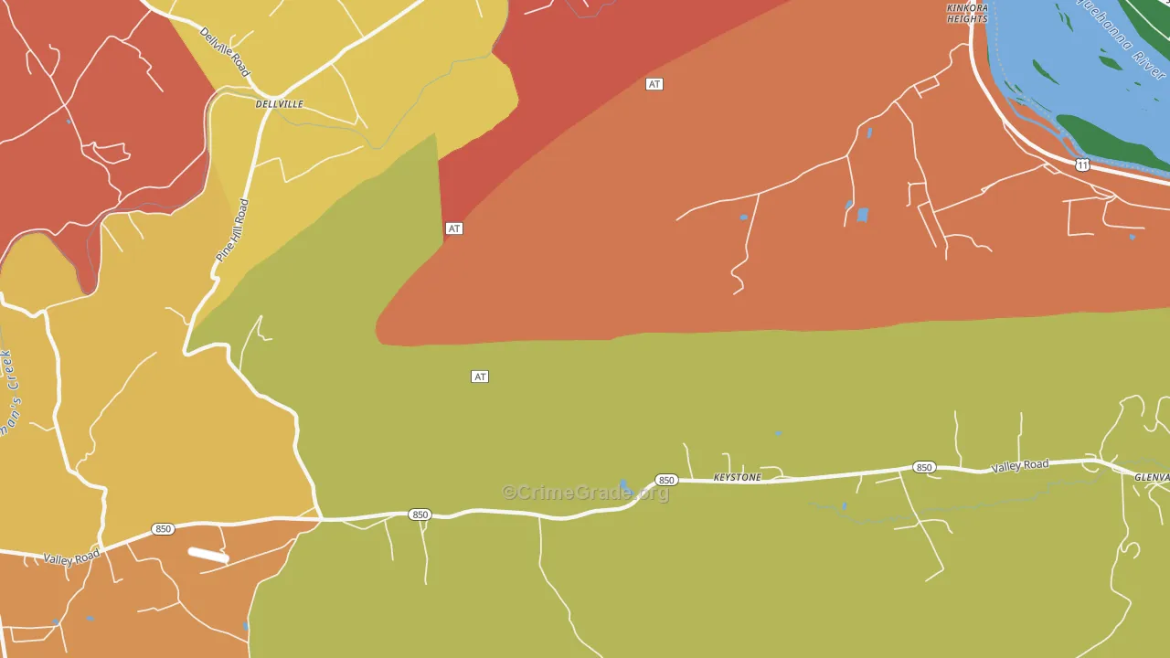 Dellville, PA Map of Arson Rates