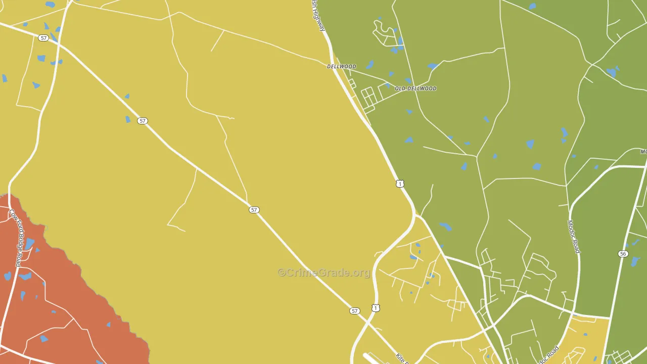 Dellwood, GA Map of Arson Rates
