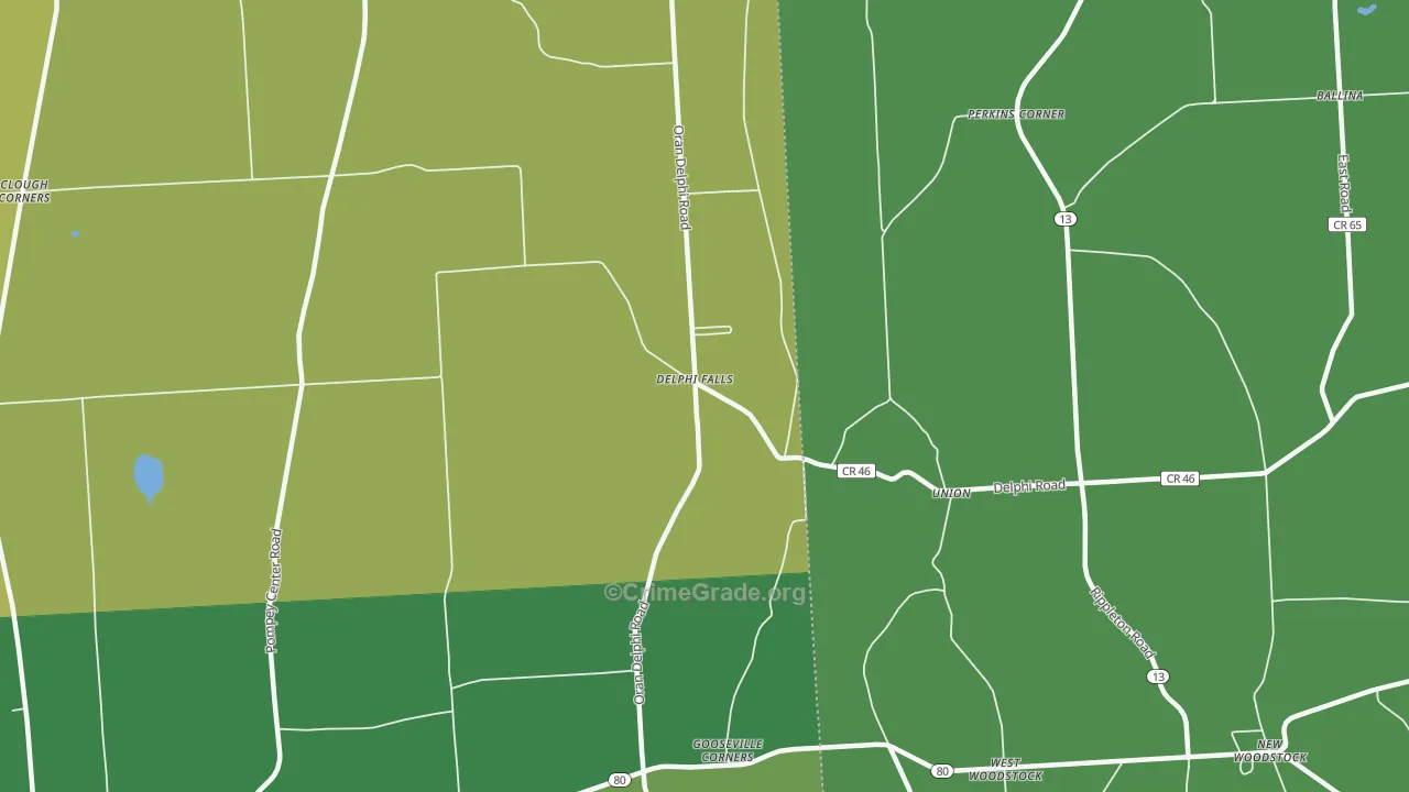 Delphi Falls, NY Map of Arson Rates
