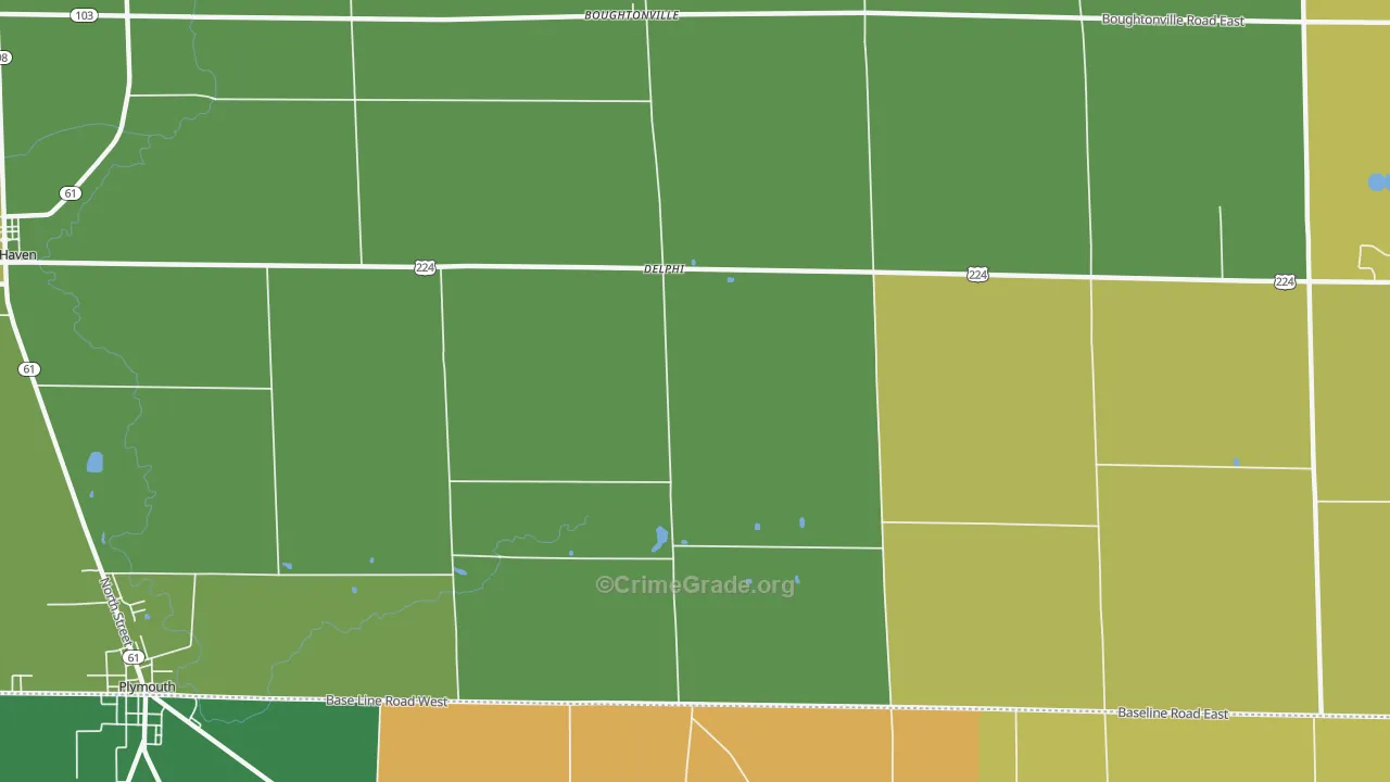 Delphi, OH Map of Arson Rates