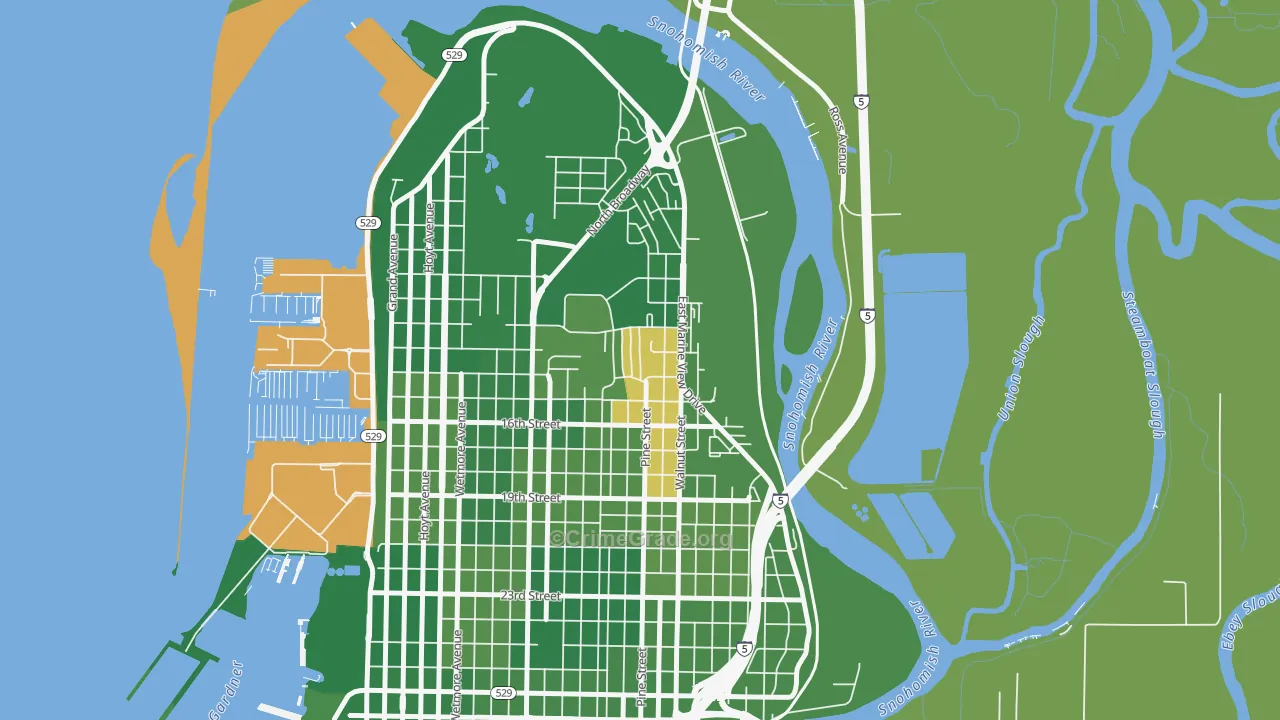 Delta, Everett, WA Map of Arson Rates