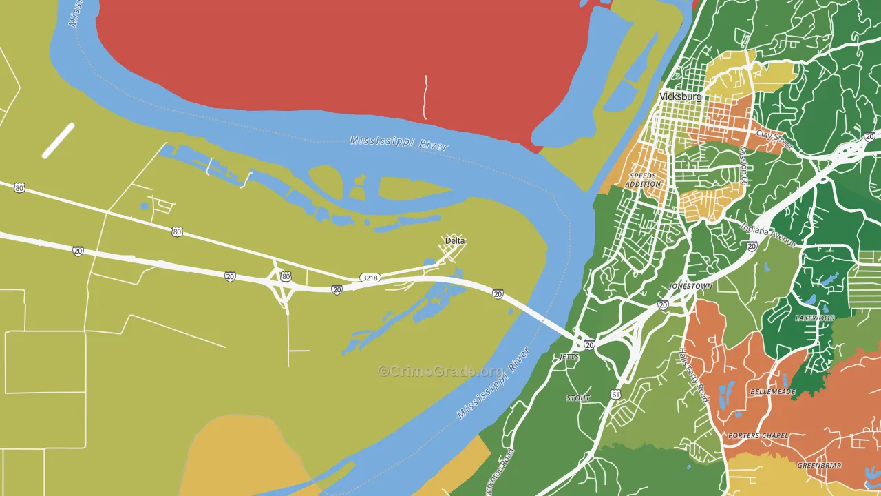 Delta, LA Map of Arson Rates