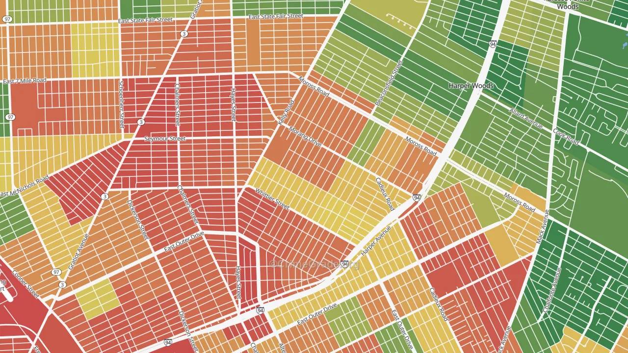 Denby, Detroit, MI Map of Arson Rates