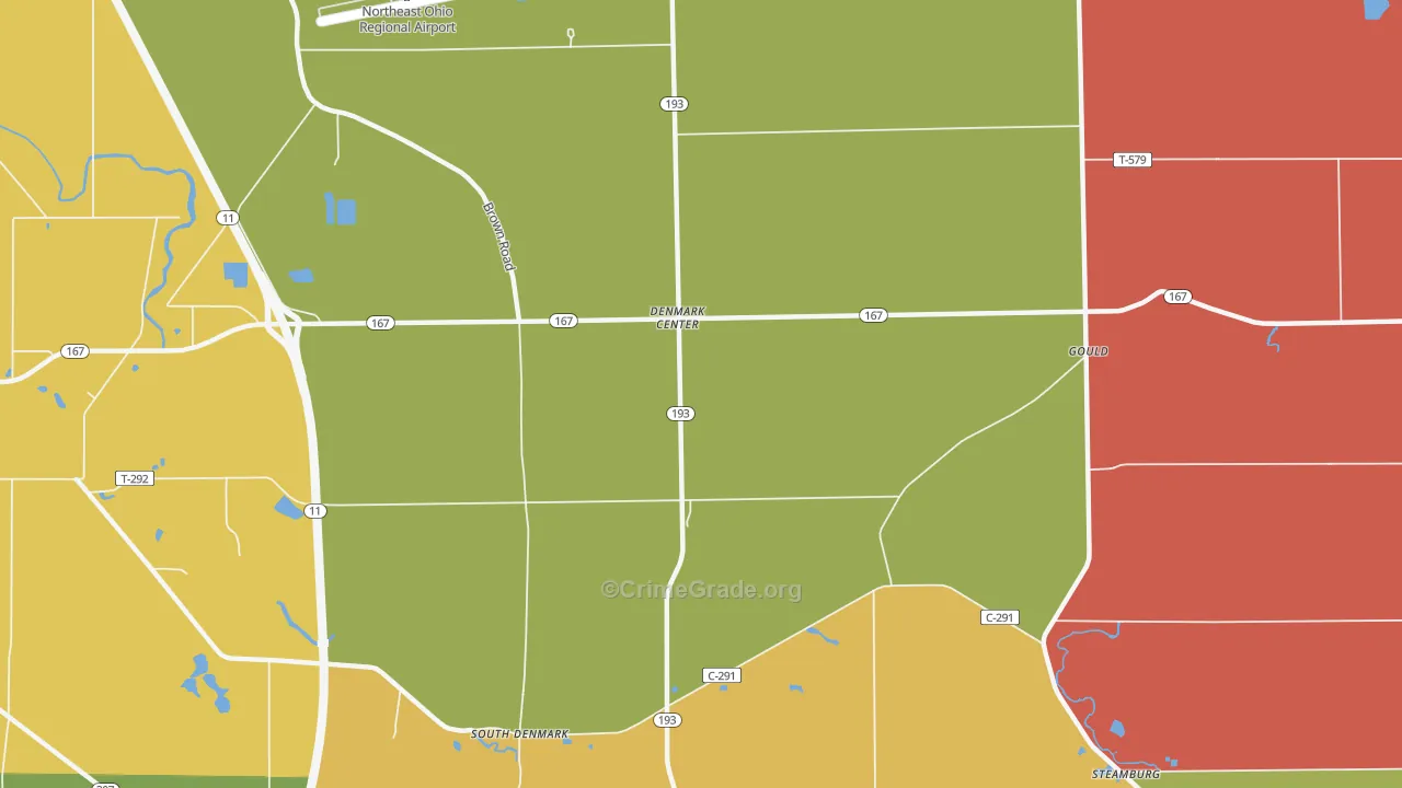 Denmark Center, OH Map of Arson Rates