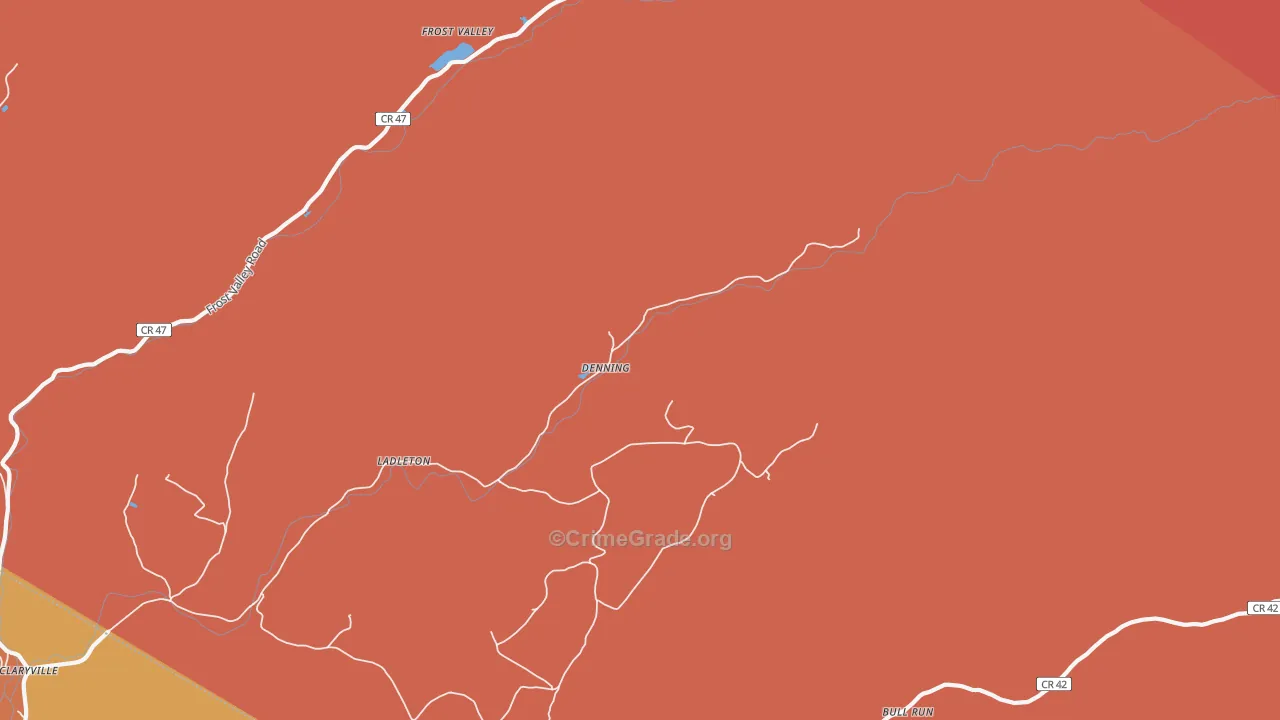 Denning, NY Map of Arson Rates