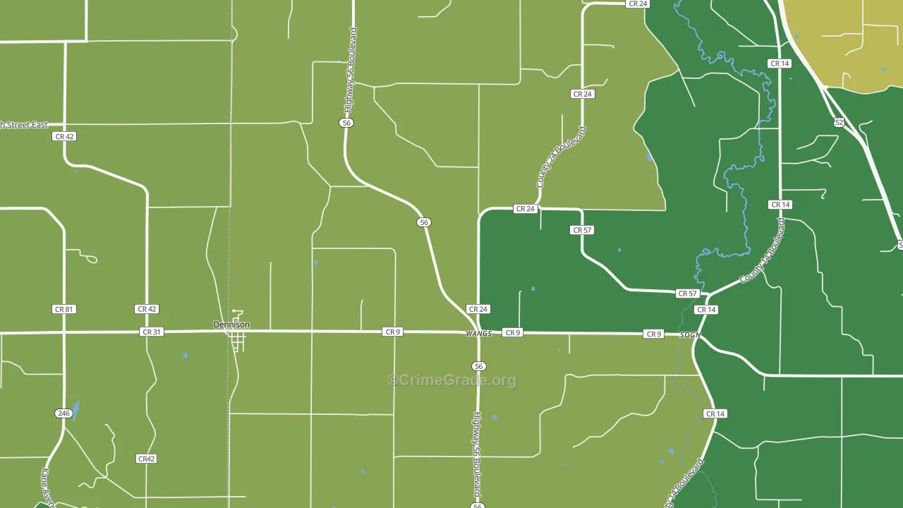 Dennison, MN Map of Arson Rates