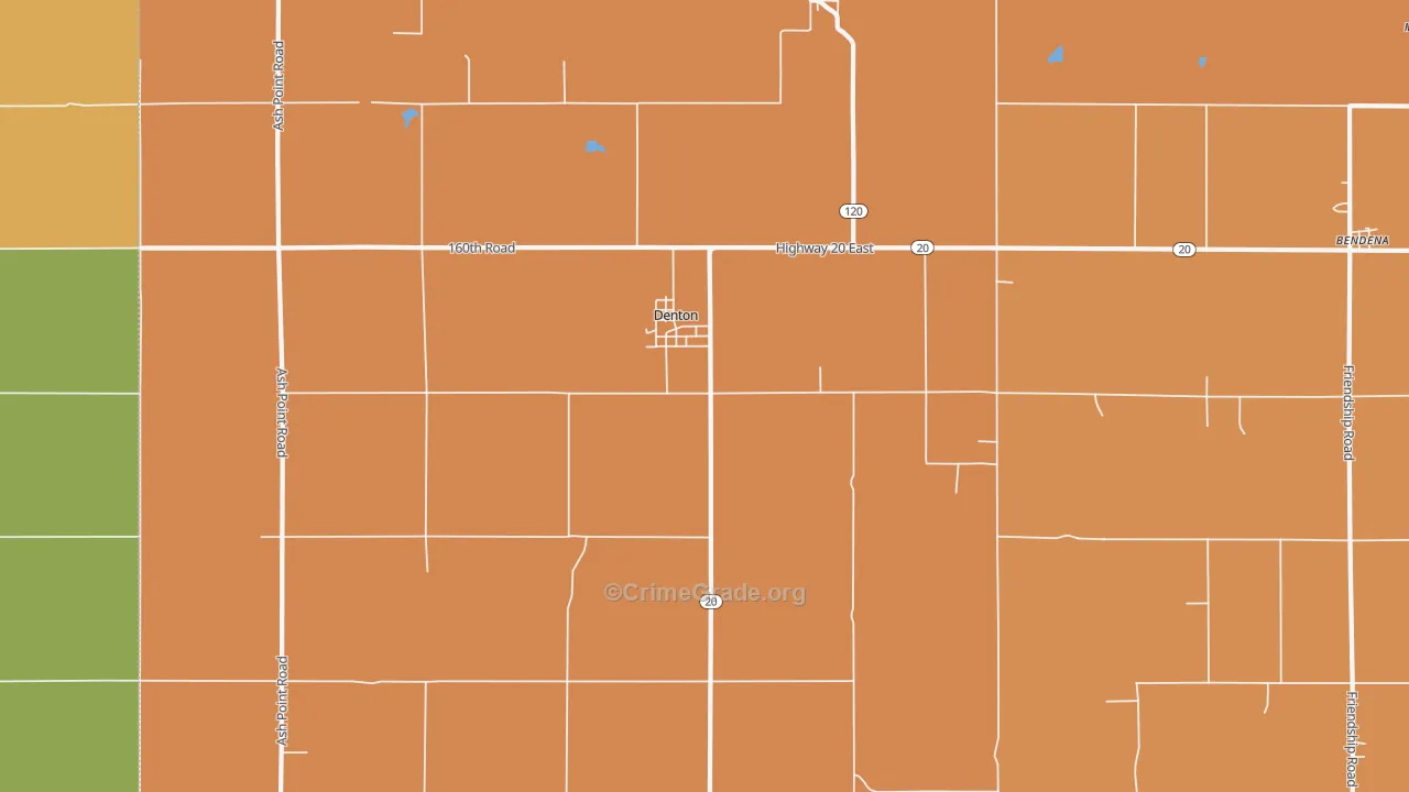 Denton, KS Map of Arson Rates