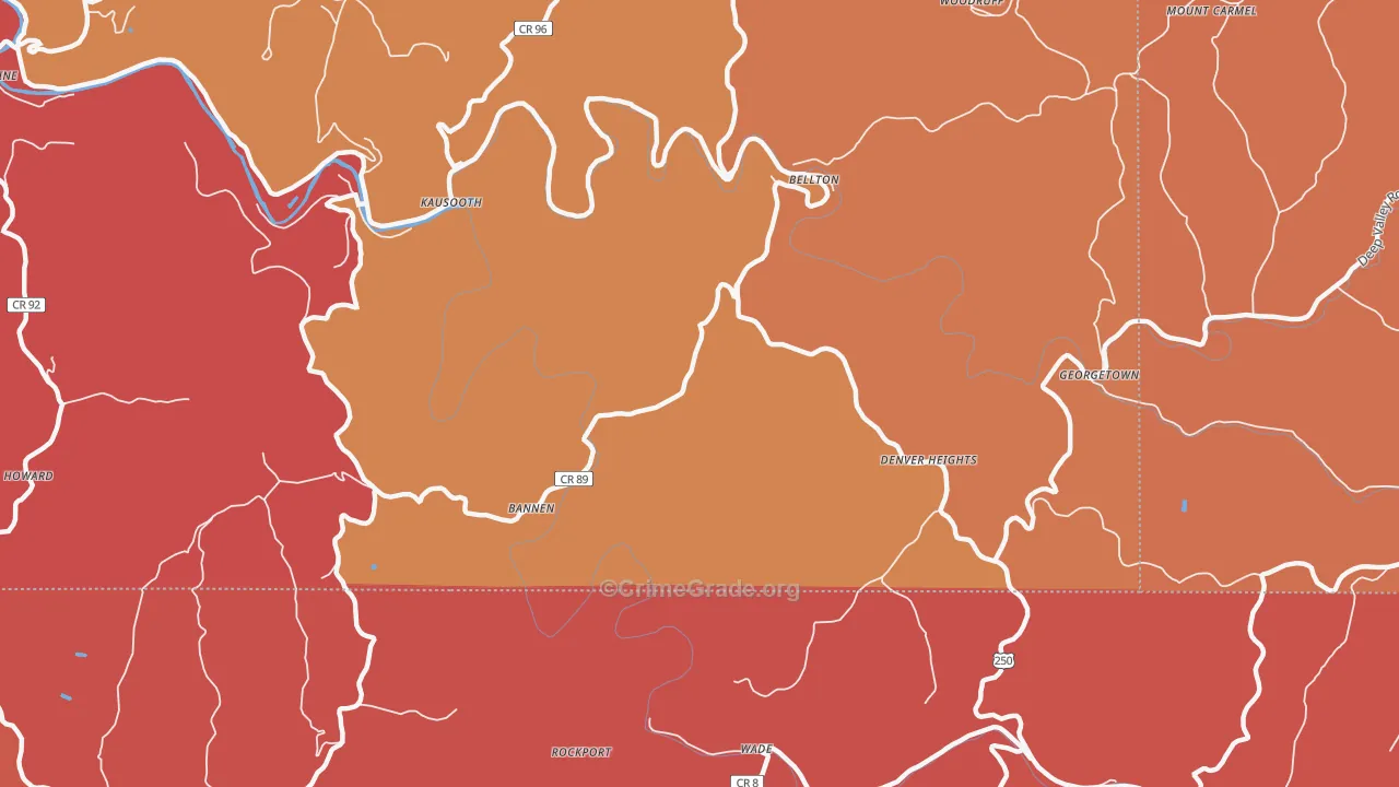 Denver Heights, WV Map of Arson Rates