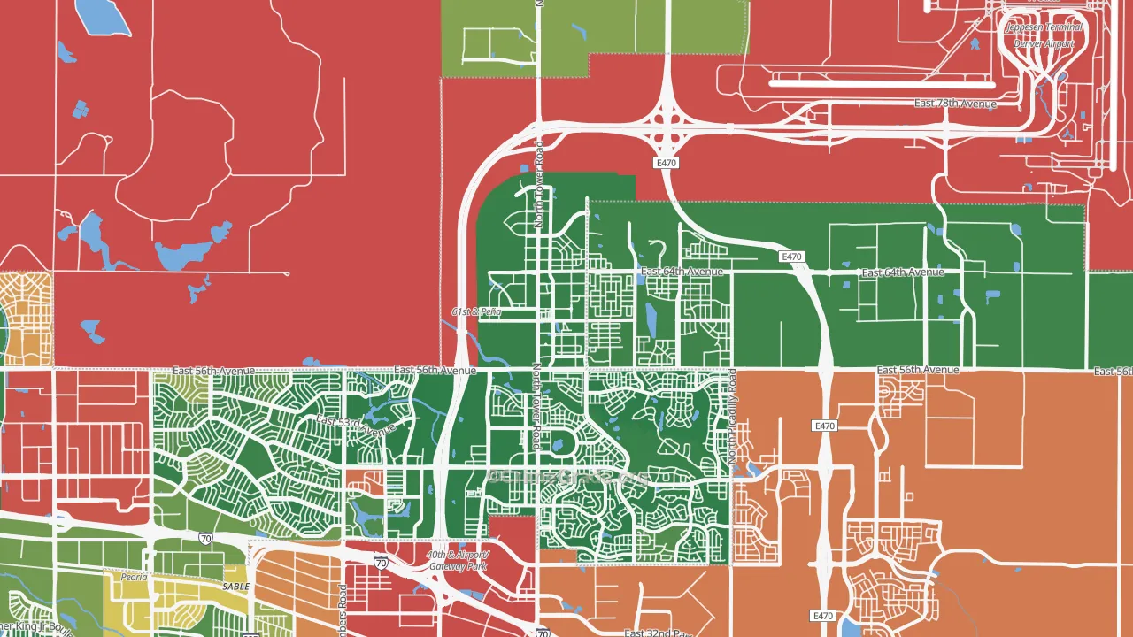 Denver International Airport, Denver, CO Map of Arson Rates