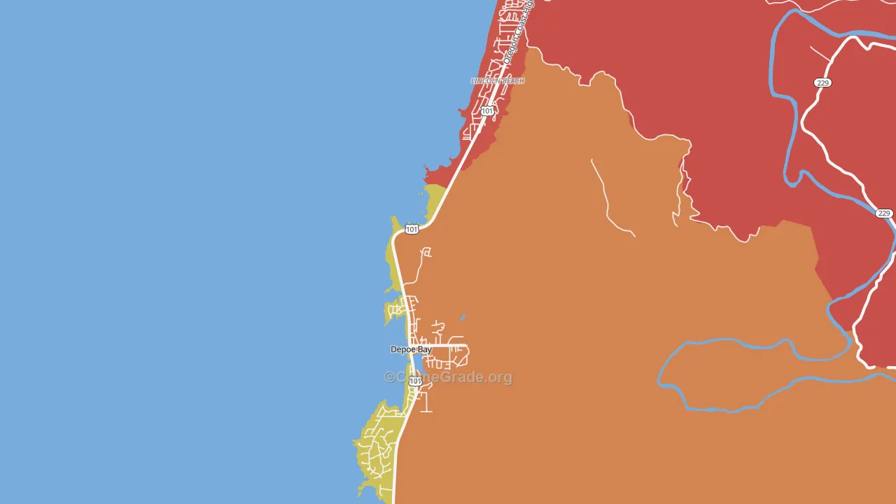 Depoe Bay, OR Map of Arson Rates