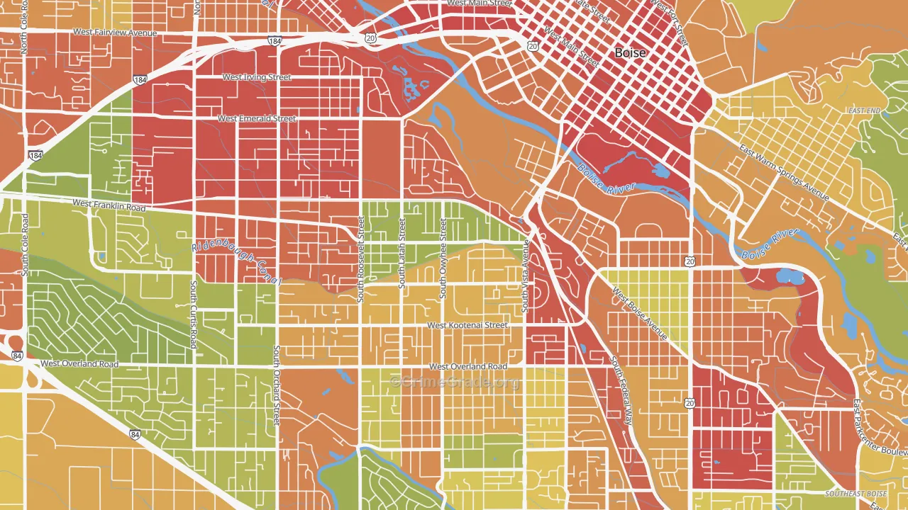 Depot Bench, Boise, ID Map of Arson Rates