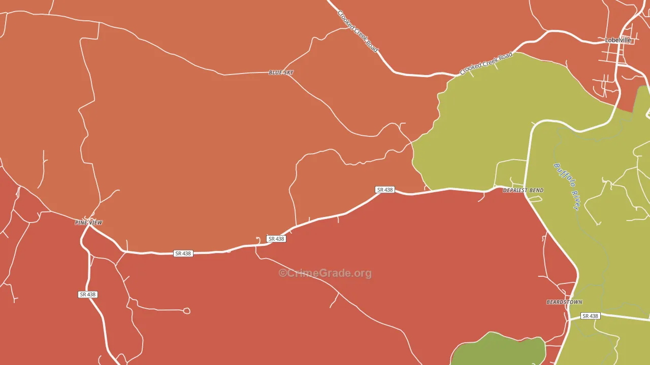 DePriest Bend, TN Map of Arson Rates