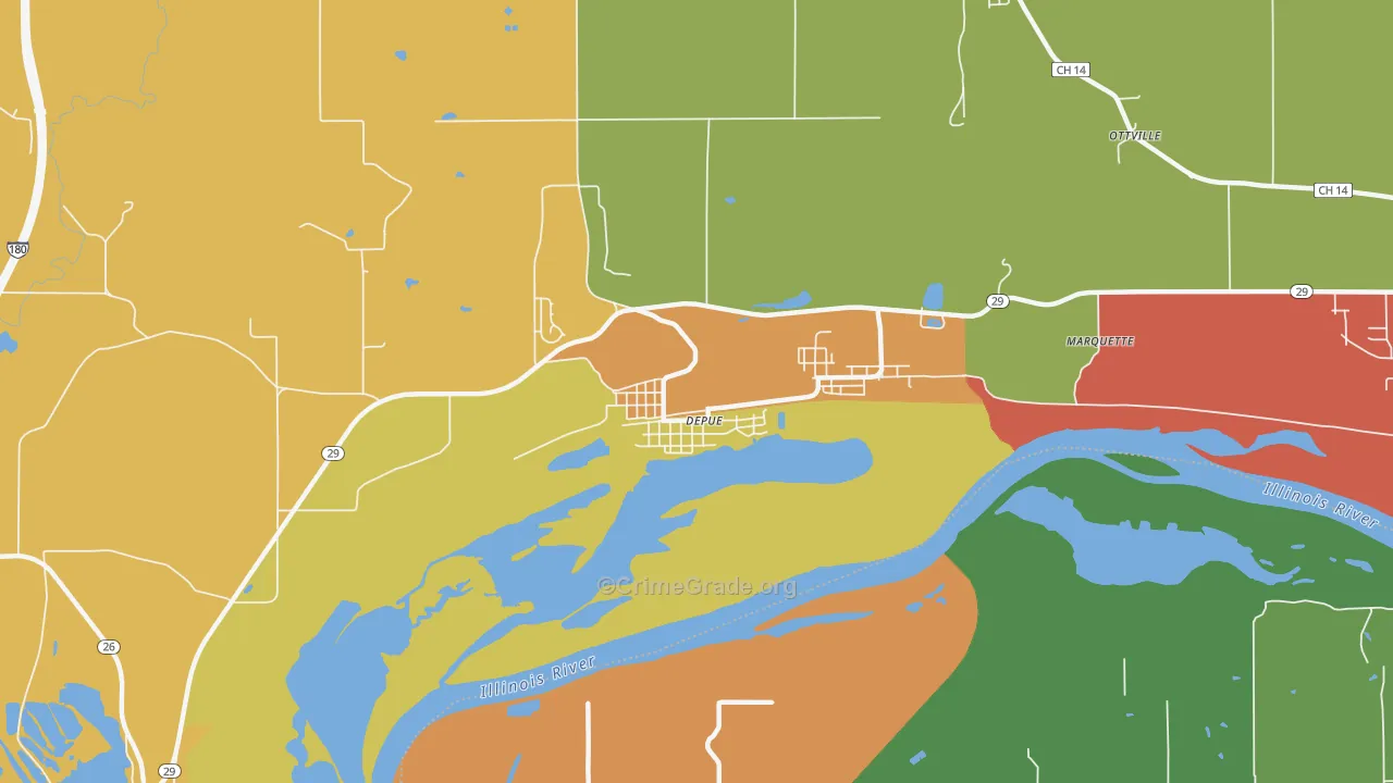 DePue, IL Map of Arson Rates