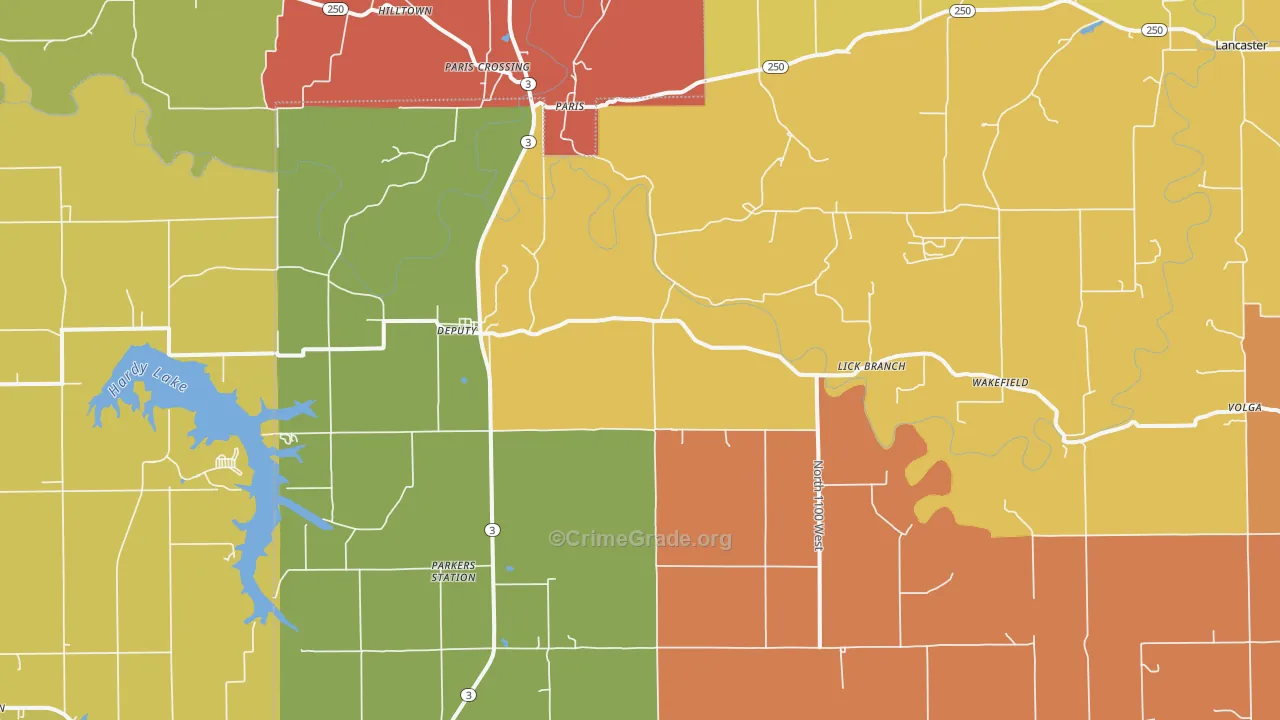 Deputy, IN Map of Arson Rates