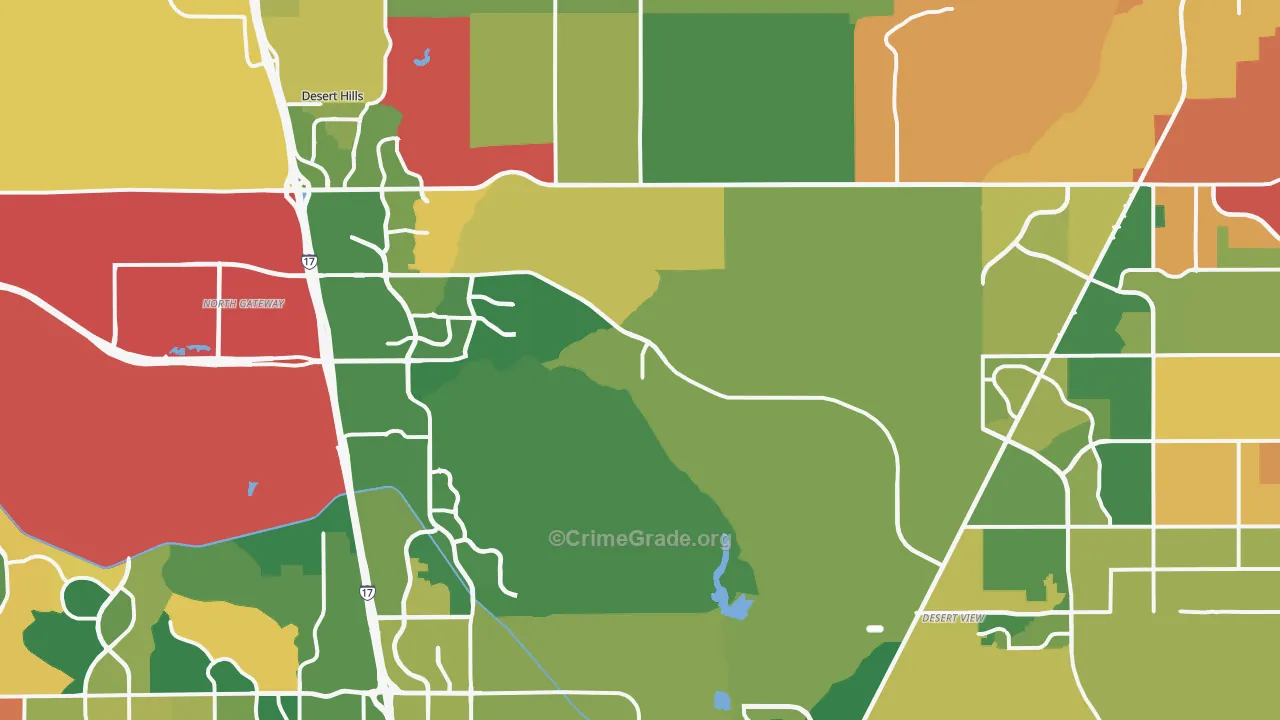Desert Hills, Cave Creek, AZ Map of Arson Rates